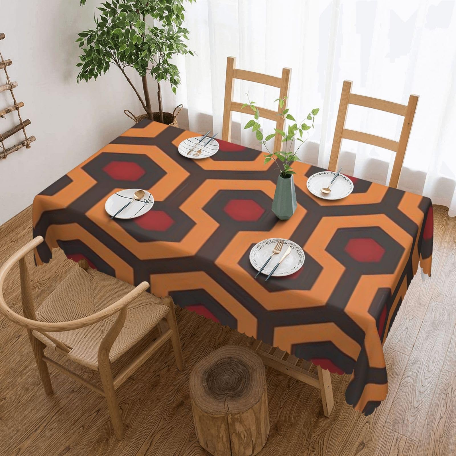 QLDETUPWLX Rectangle Table Cloth 137x183 cm Shining Overlook Tablecloths Wrinkle Free Table Cloth Washable Fabric Desktop Protection Decoration Tables Cover for Party Dining Indoor and Outdoor