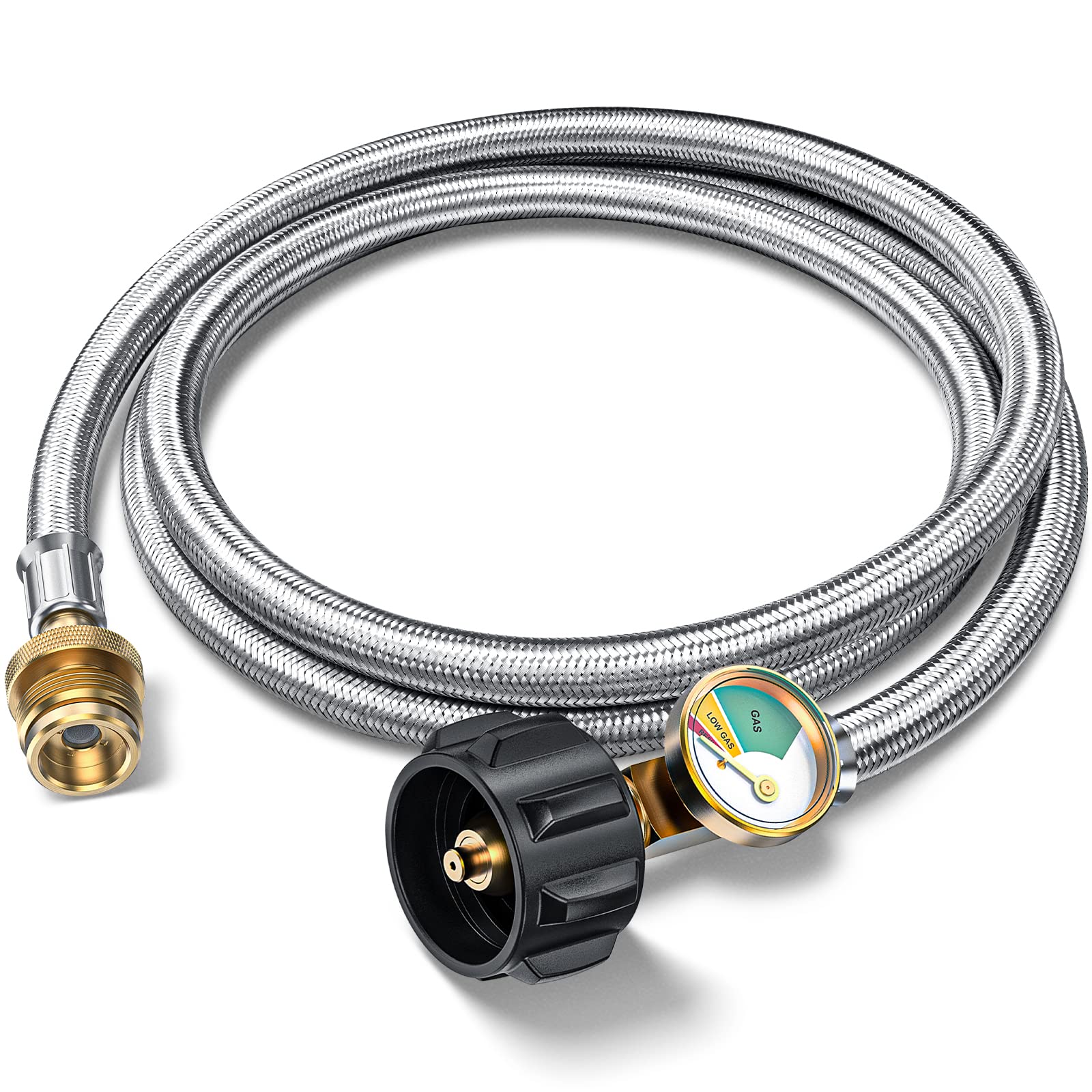 Amazon.com : 6FT Propane Hose Adapter 1lb to 20lb with Gauge, Propane Tank  Adapter Hose 20 lb to 1 lb, Propane Tank Hose, Propane Grill Hose Fit for Mr  Buddy Heater, Weber