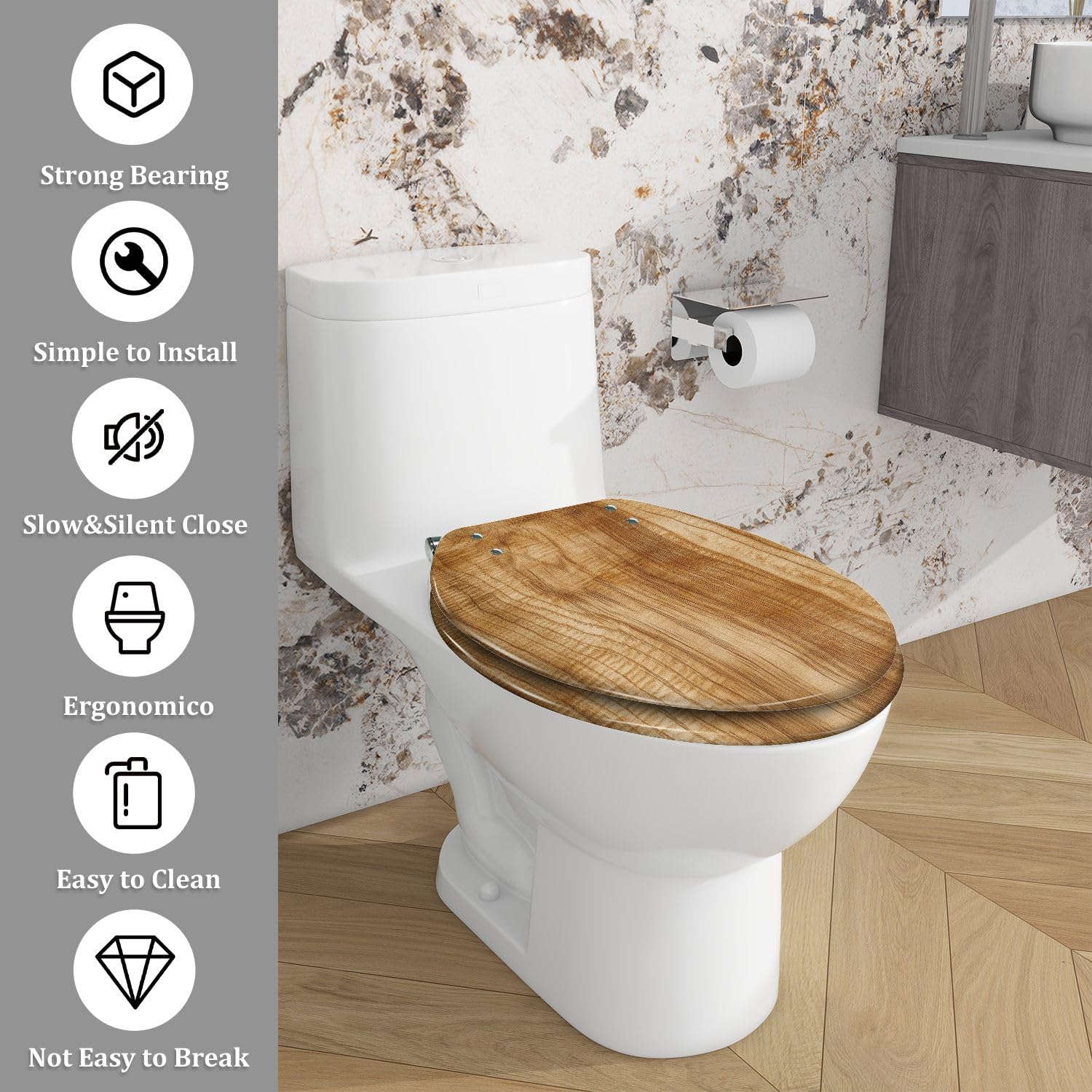 Seat&Cover Darling New elongated white hinges ss soft closure