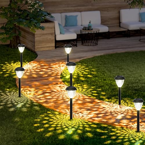 Miniatura 2 de GOODFOEVER Luces solares para caminos al aire libre, paquete de 16 luces solares de jardín alimentadas por energía solar impermeables, luz solar de