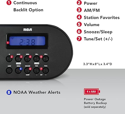 Miniatura 6 de RCA RCWR7V AM/FM Radio de alerta meteorológica