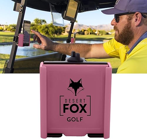 DESERT FOX GOLF Phone Caddy  Adjustable Golf Cart Phone Holder with Secure Strap for Hands-Free GPS & Golf Apps  Universal Fit