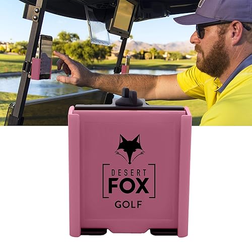 DESERT FOX GOLF Phone Caddy – Adjustable Golf Cart Phone Holder with Secure Strap for Hands-Free GPS & Golf Apps – Universal Fit