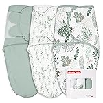 GLLQUEN BABY Girl Swaddles 0-3 Months - 3 Pack Baby Swaddles Sack for Newborn, Infant Sleep Sack, Easy Swaddling Wrap, The Summer of Monstera, Nursery Swaddle Blankets Essentials