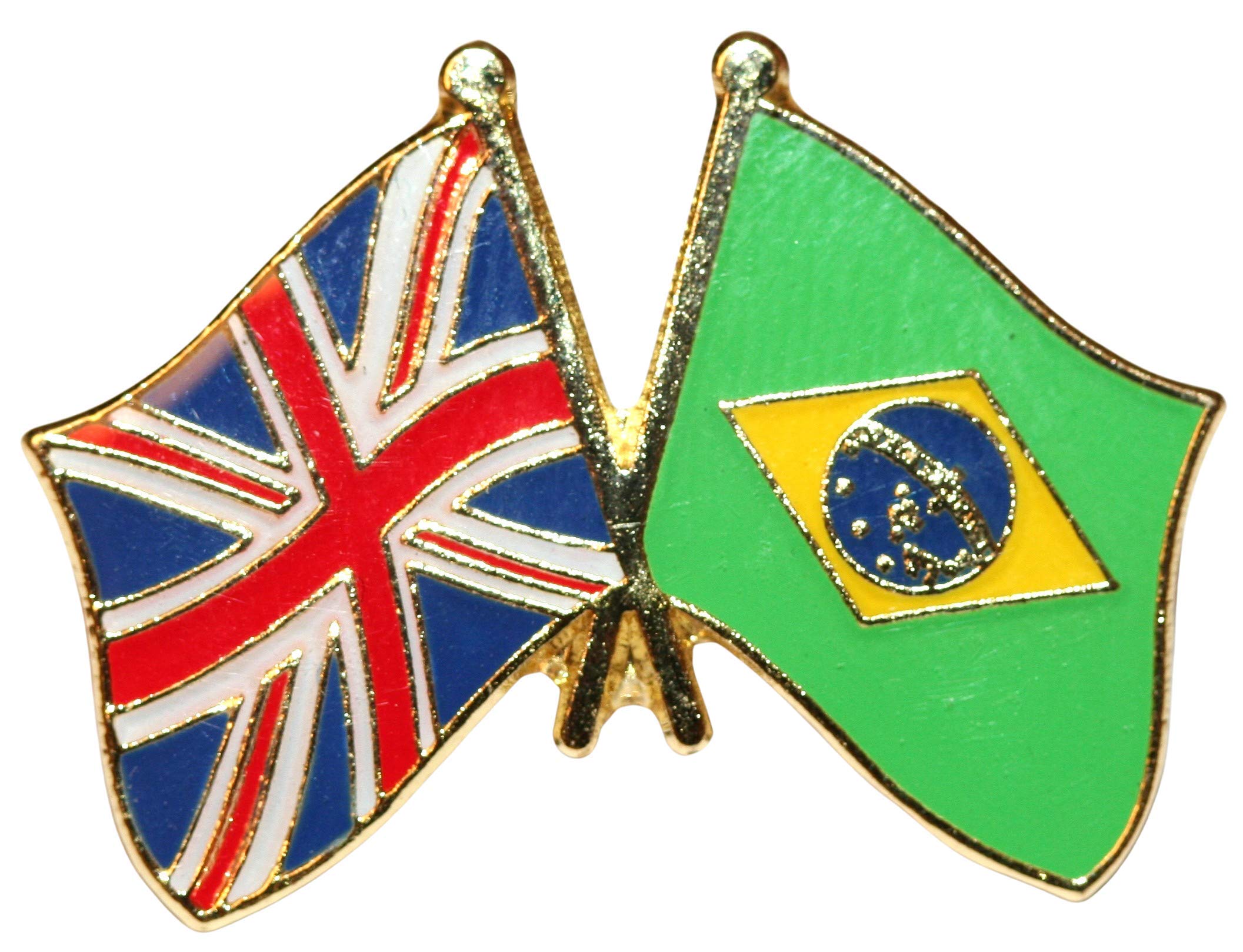 Buxton's Badges Multiple Uk & Brazil Friendship Flag Pin Badge