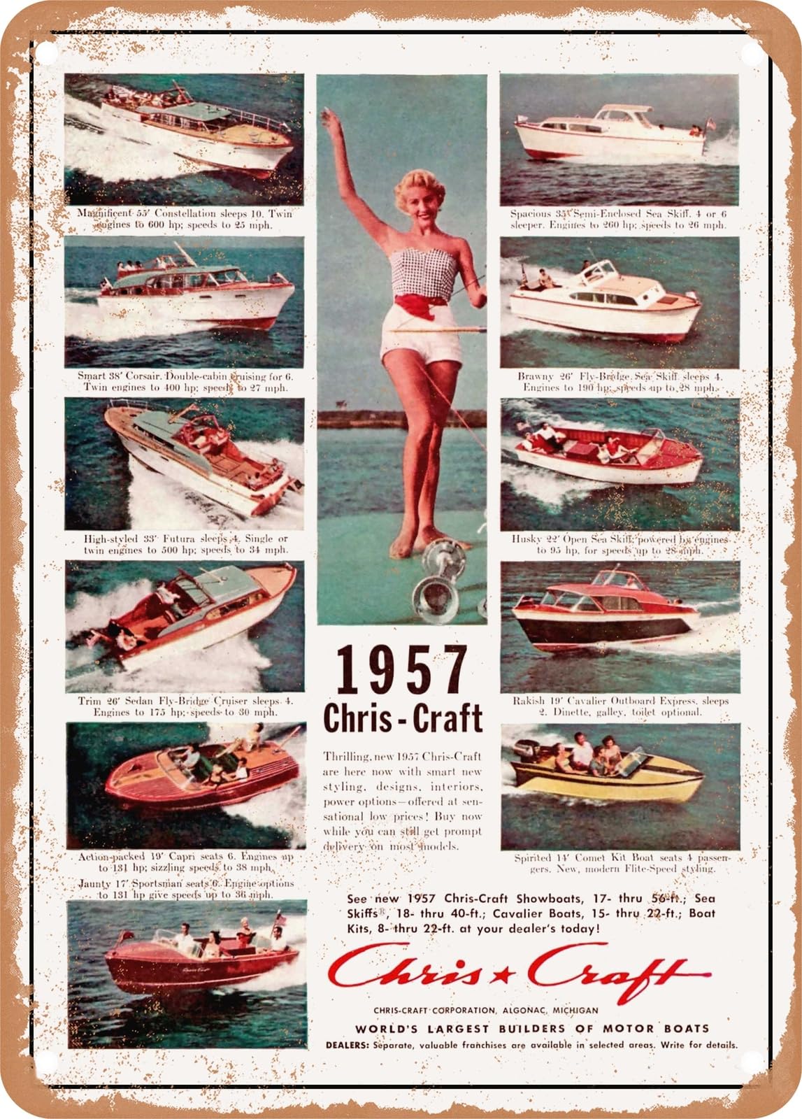 METAL SIGN - 1957 Chris Craft Vintage Ad home decor