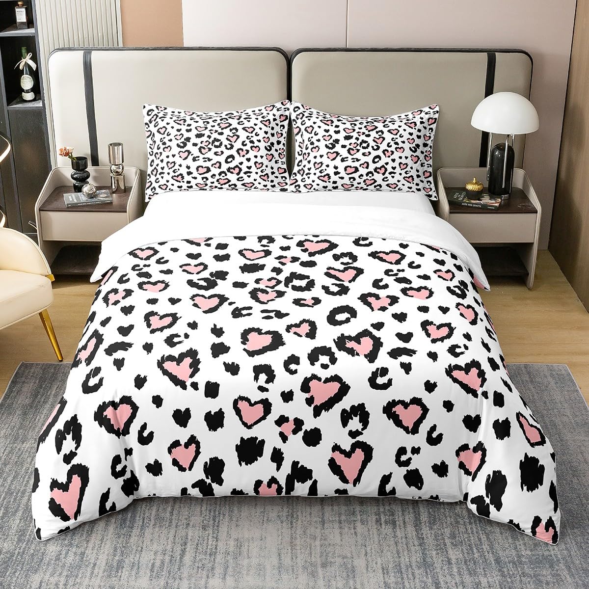 Housse de Couette 220x240 Léopard Respirante et Douce en Coton Bio