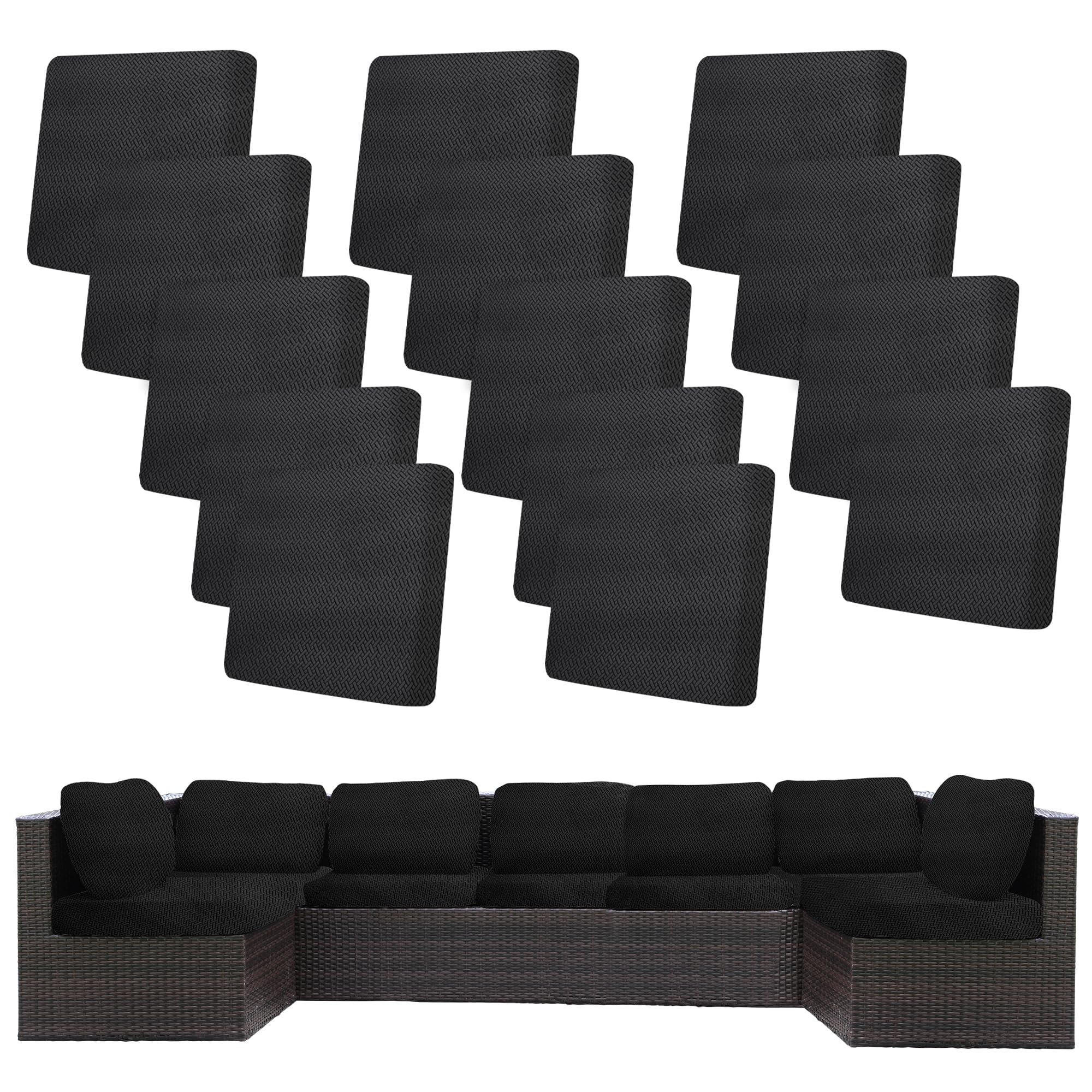 14 Pcs Outdoor Cushion Covers, Patio Sofa Cushion Covers Replacement