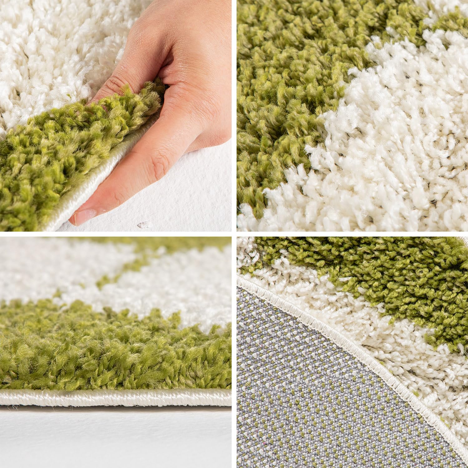 HomebyHome Tapis Enfant Football et Basketball Vert 100 cm Rond - Chambre Bébé Poil Long - Doux pour Fille et Garçon