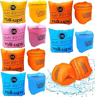 12 Pack Swimming Arm Float Rings,PVC Arm Floaties Inflatable Sleeves,Swim Arm Bands Floater,Tube Armlets Water Wings for C...