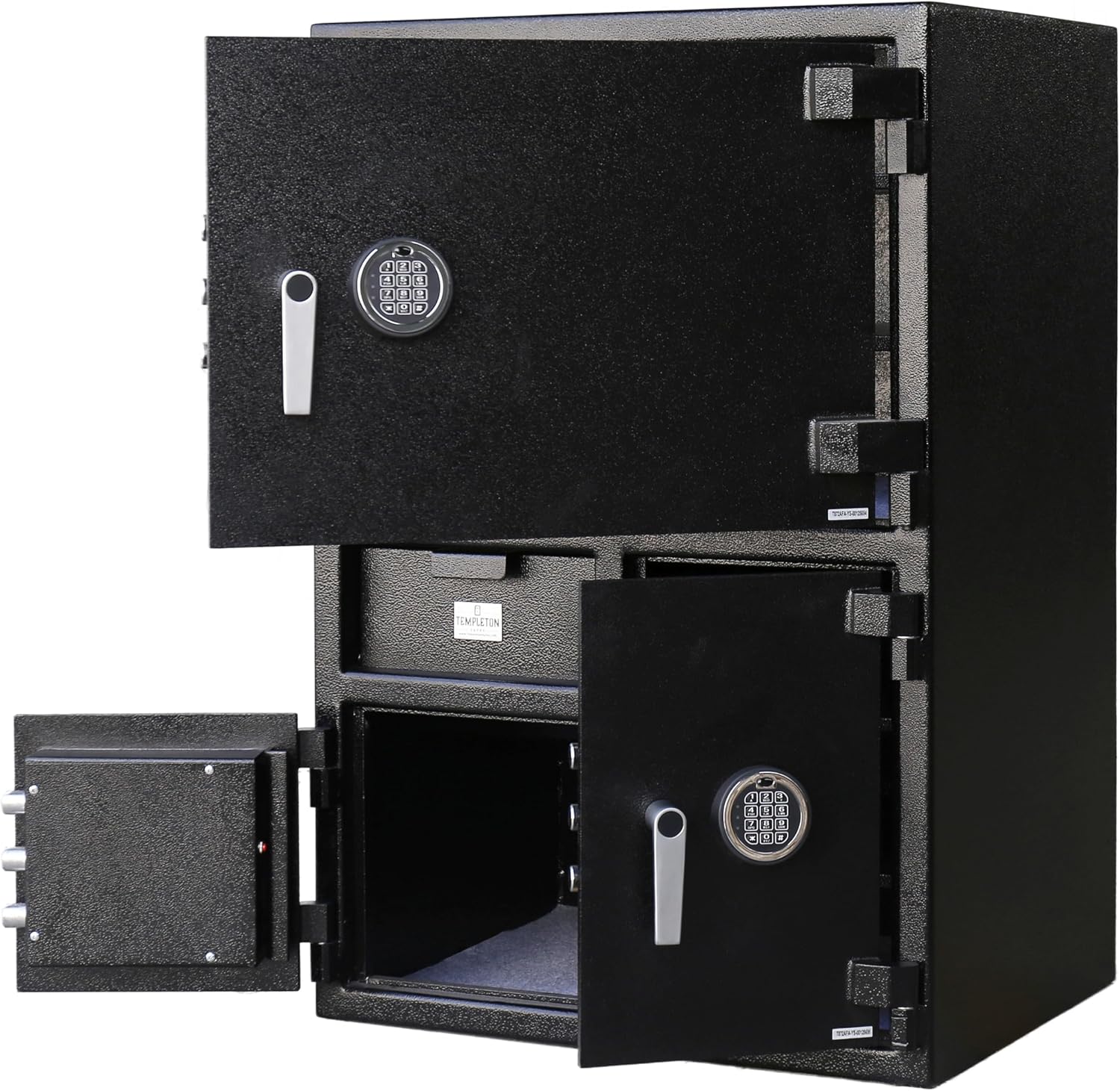 T872 Extra Large 3 Door Depository Drop Safe with Independent Locking Doors, Electronic Keypads and Backup Keys, 9.74 CBF