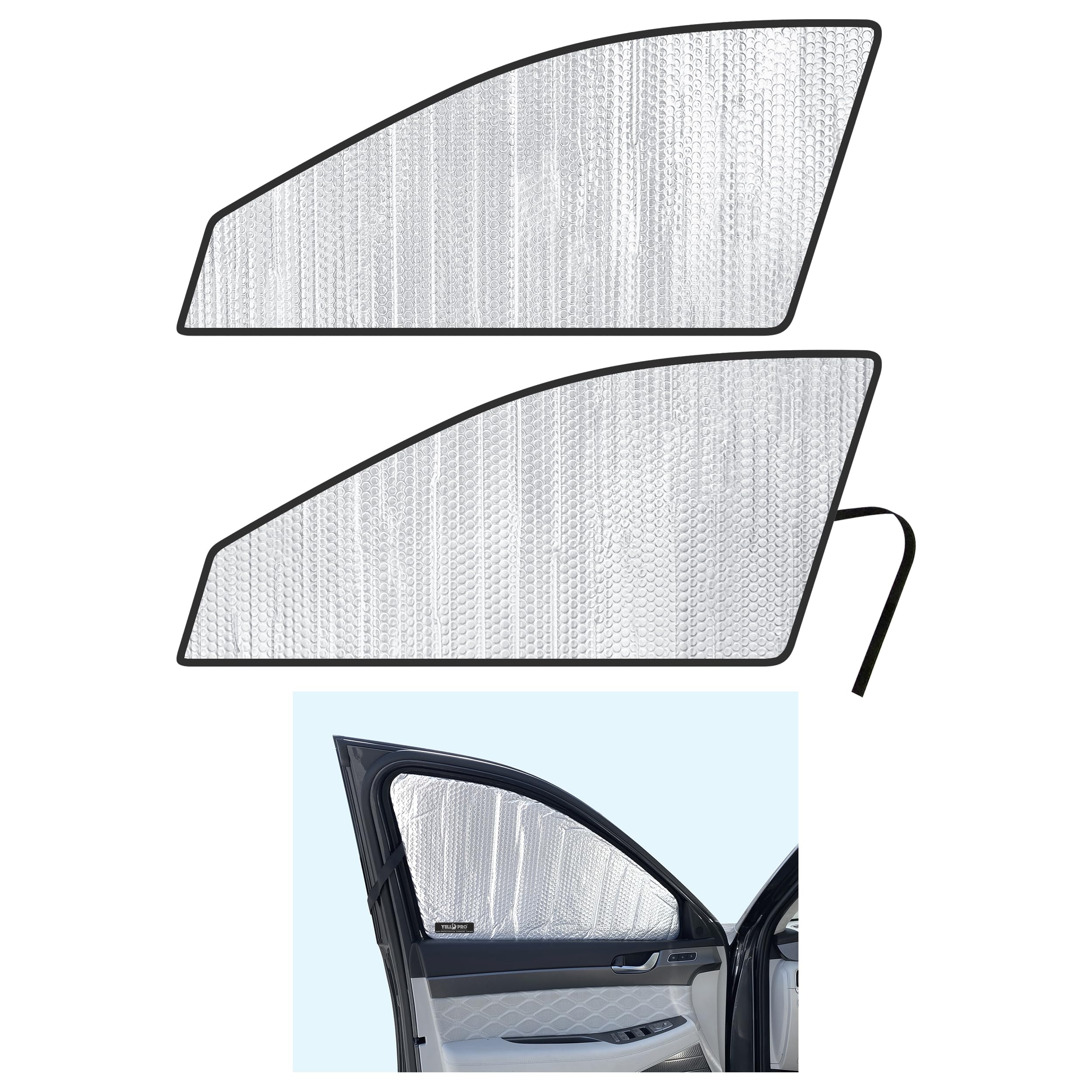Side Window Front Seat Reflective Sunshade Custom Fit for 2020 2021 2022 2023 2024 2025 Hyundai Palisade SUV, SE, SEL, Limited, UV Reflector Sun Protection Accessories (Set of 2)