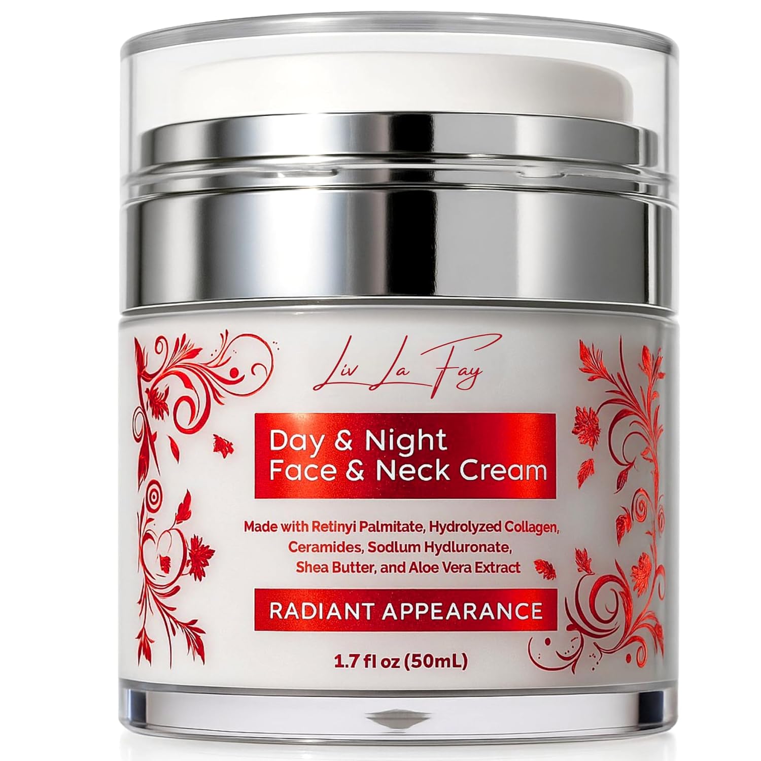 Retinol, 5 Peptides & Collagen Face Cream – Korean-Inspired Skincare Anti-Aging Day & Night Moisturizer with Hyaluronic Acid, Ceramides & Niacinamide Face, Neck & Décolleté 1.7 fl oz