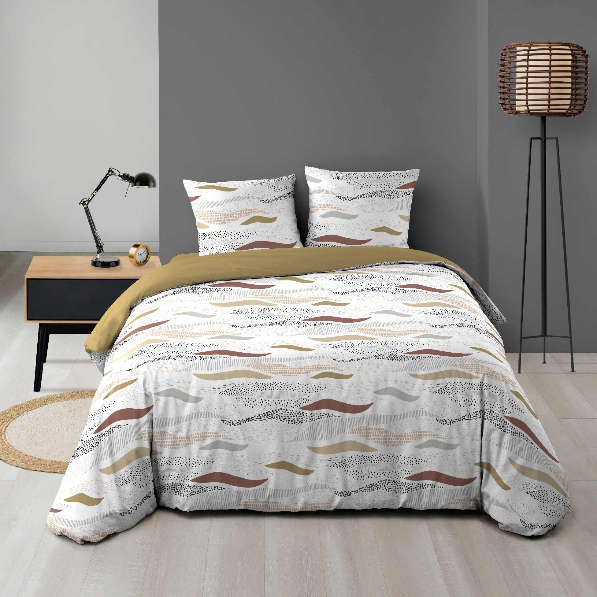 Douceur d'Intérieur, Zenith 3-Piece Microfibre Printed Bedding Set (240 x 220 cm)