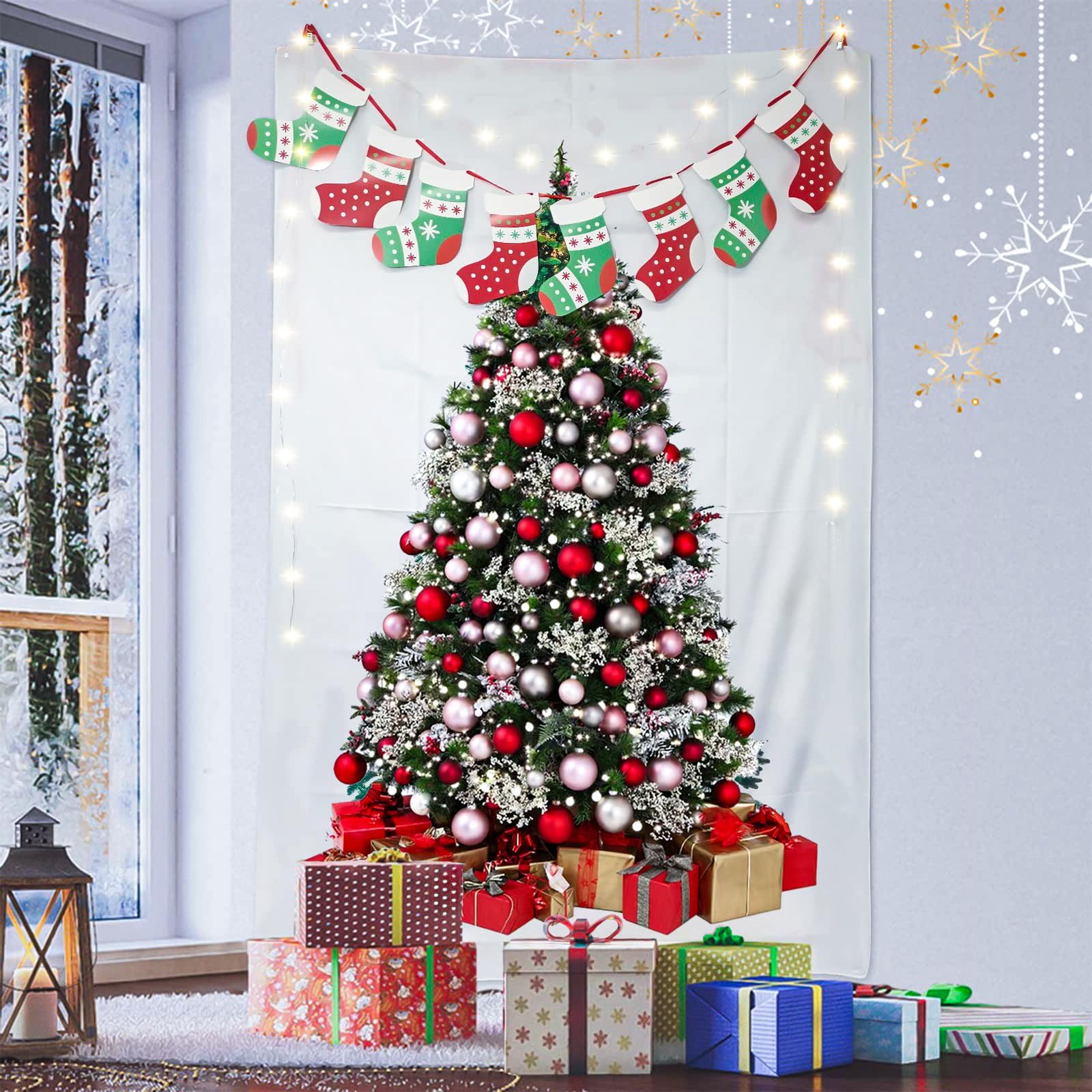 Amazon.co.jp: LEISURE CLUB クリスマスツリー タペストリー led