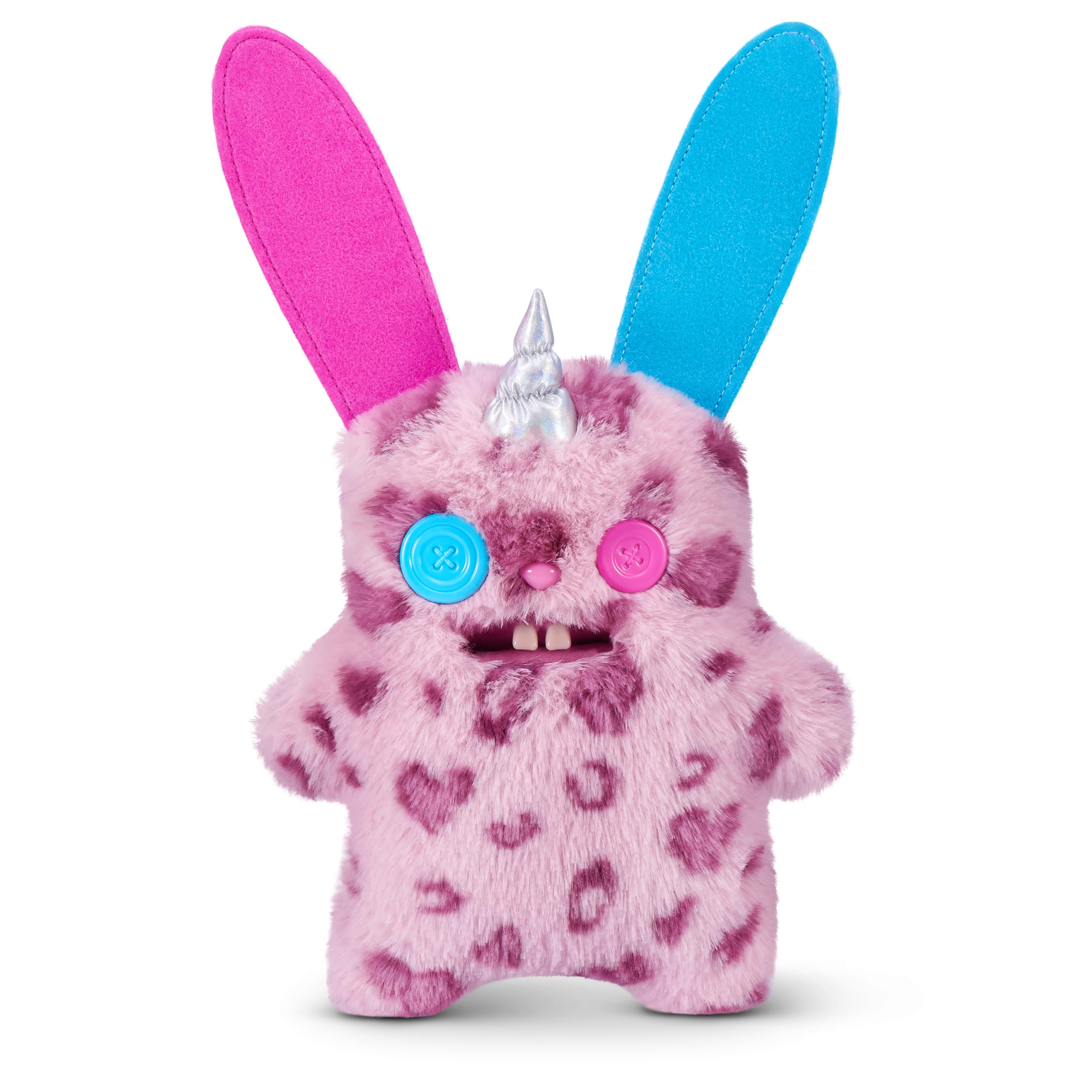 Fuggler Fugglercorns 9 Inch Plush Collectible Toy (Rabid Rabbit) by ZURU Featuring Funny Ugly Monster Unicorn Designs with Glitter Details, Human‑Like Teeth, Crooked Horns