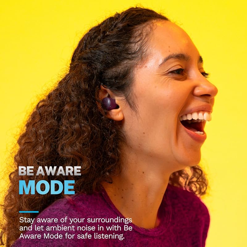 JLab Go Air Pop+ True Wireless Bluetooth Earbuds in Violet Plus Cloud Foam Mnemonic Earbud Tips image 4