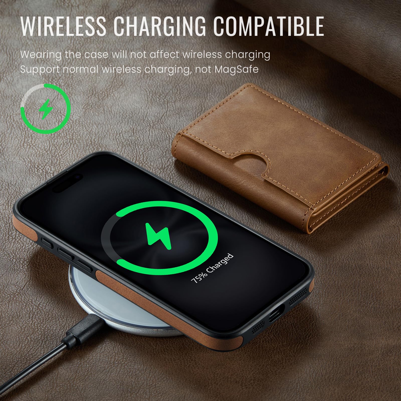 Asuwish Funda de teléfono para iPhone 16 Pro Max de 6.9 pulgadas, funda magnética desmontable con carga inalámbrica y bloqueo RFID, tarjetero para teléfono 16 16Pro i16 ProMax 16ProMax para mujeres y