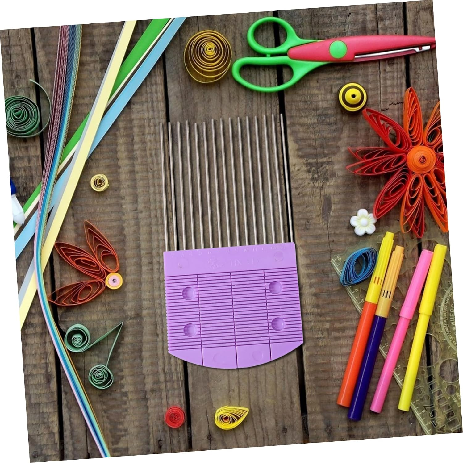 SEWACC 2pcs Quilling Combs Purple Paper Craft Tools for DIY Projects Easy Curling and Weaving for Creating Flowers and Leaves Paper Quilling Art