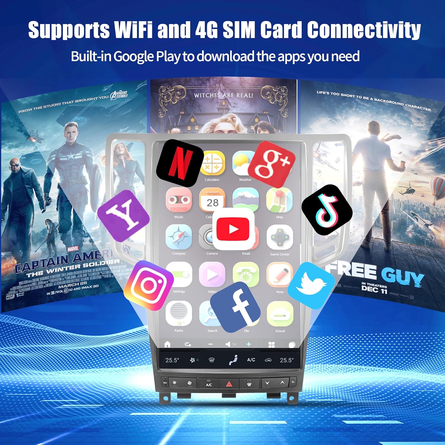 AuCar 14.4 Inch Touch Screen Android 13 Car Radio Head Unit for Infiniti G37 2007-2013 Tesla Style Car Multimedia Player GPS Navigation Wireless Carplay Android Auto 8GB RAM 128GB ROM Black 2007-2013 (Ships from Amazon) image 6 of 9 B0DYJWVJK5