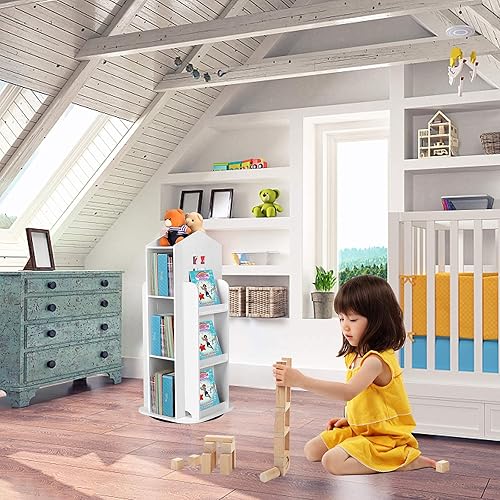 Miniatura 6 de Estantería infantil HM&DX giratoria 360°, estante para libros, tebeos, estantería sencilla para libros, para el hogar, estanterías de libros