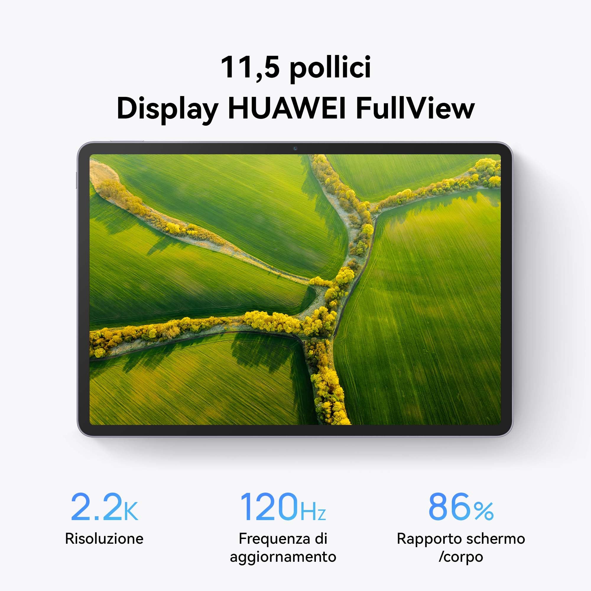 HUAWEI MatePad 11.5, Tablet 6+128GB, FullView da 11,5 pollici, 2.2K Risoluzione, Ricarica Veloce 22.5W, WPS Office, Batteria Duratura da 7700 mAh, Camera 13MP, Wifi, Bluetooth, Space Gray