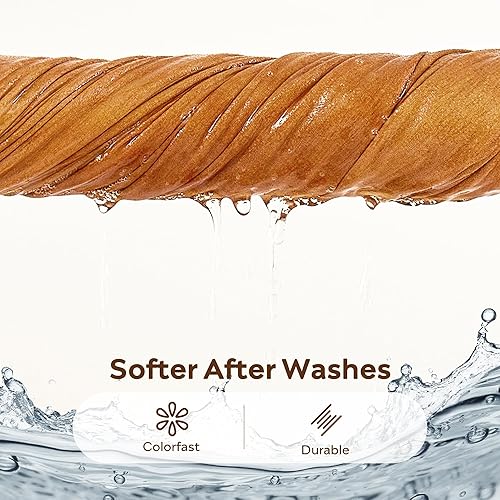 Miniatura 7 de JELLYMONI Funda nórdica de lino tamaño individual, color ámbar naranja