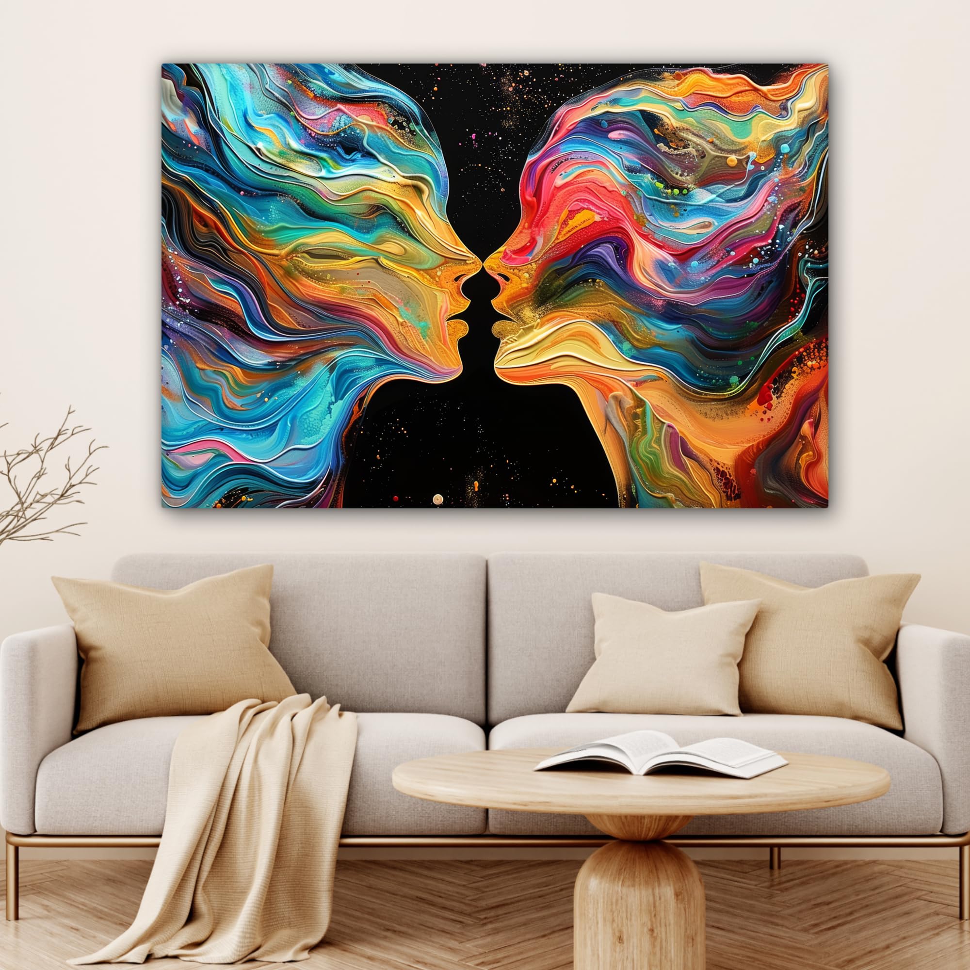 Quadro Moderno Su Tela 120x80cm - Mucca Highlander Scozzese Con Erba - Decorazione Per Soggiorno O Camera - Foto 6