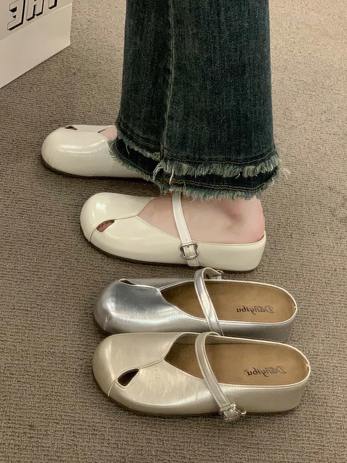 Donna Pantofole Mezzano di Mezzosangue Chiuse Che Migliorano Le Donne per Abbigliamento Casual con Gonne-argento-35