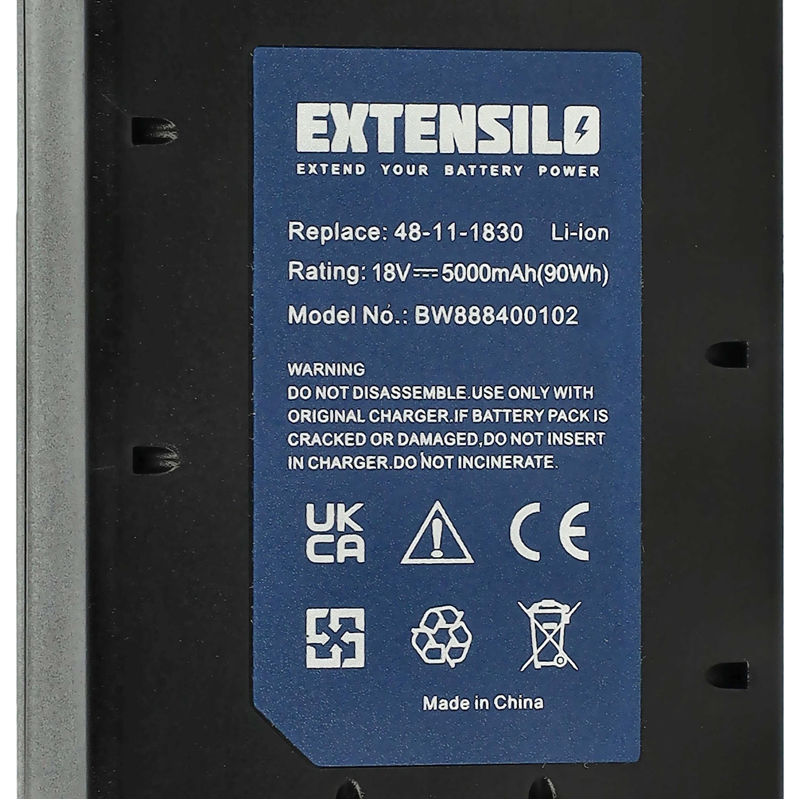 batteria compatibile con Berner BACWDVC utensile elettrico (5000 mAh, Li-Ion, 18 V)