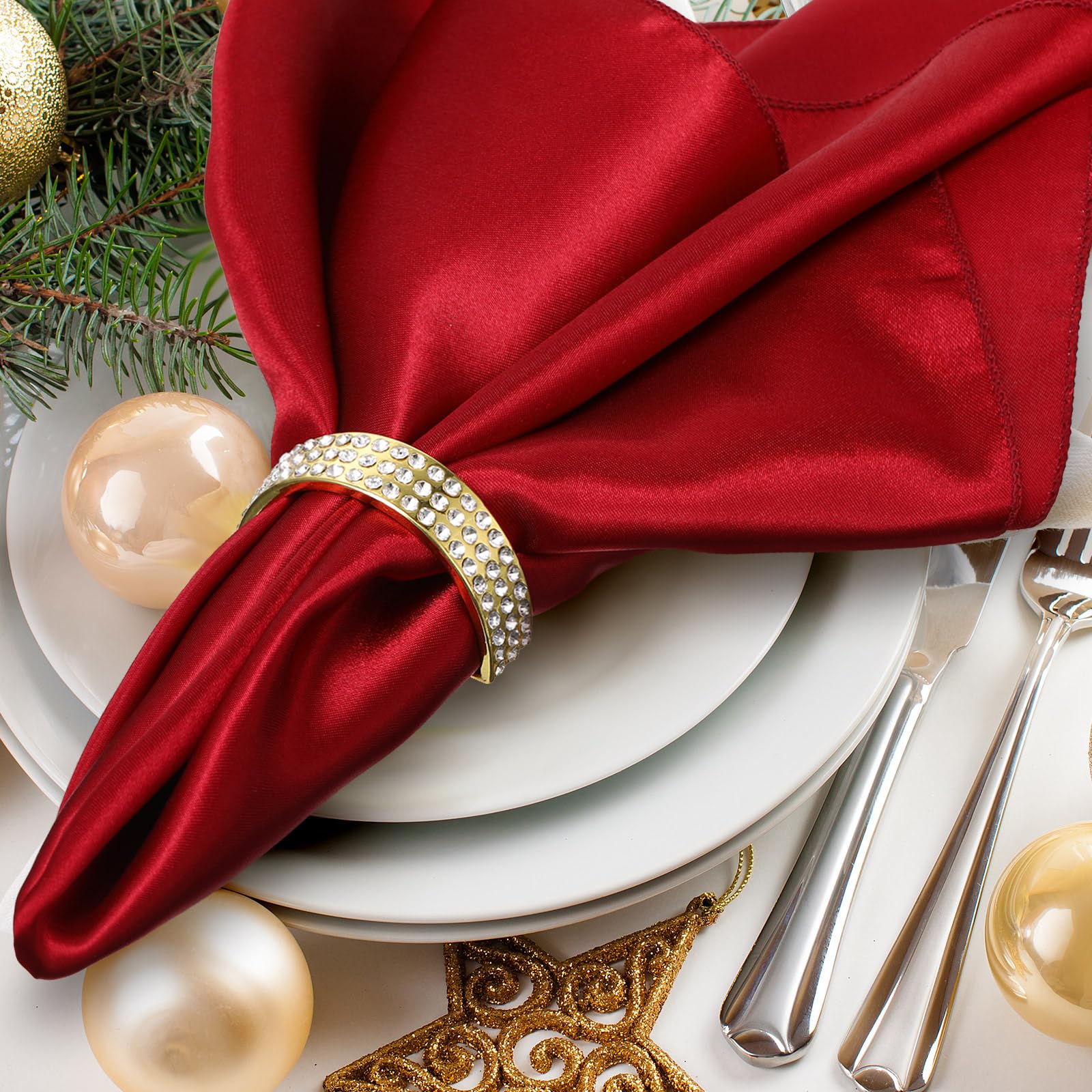 Tioncy 100 Pcs Stainless Steel Napkin Rings Semicircle Modernist Metal Napkin Rings Metal Napkin Ring Elegant Napkin Holders Rings Serviette Buckles Napkin Buckles for Table Wedding Party (Gold)