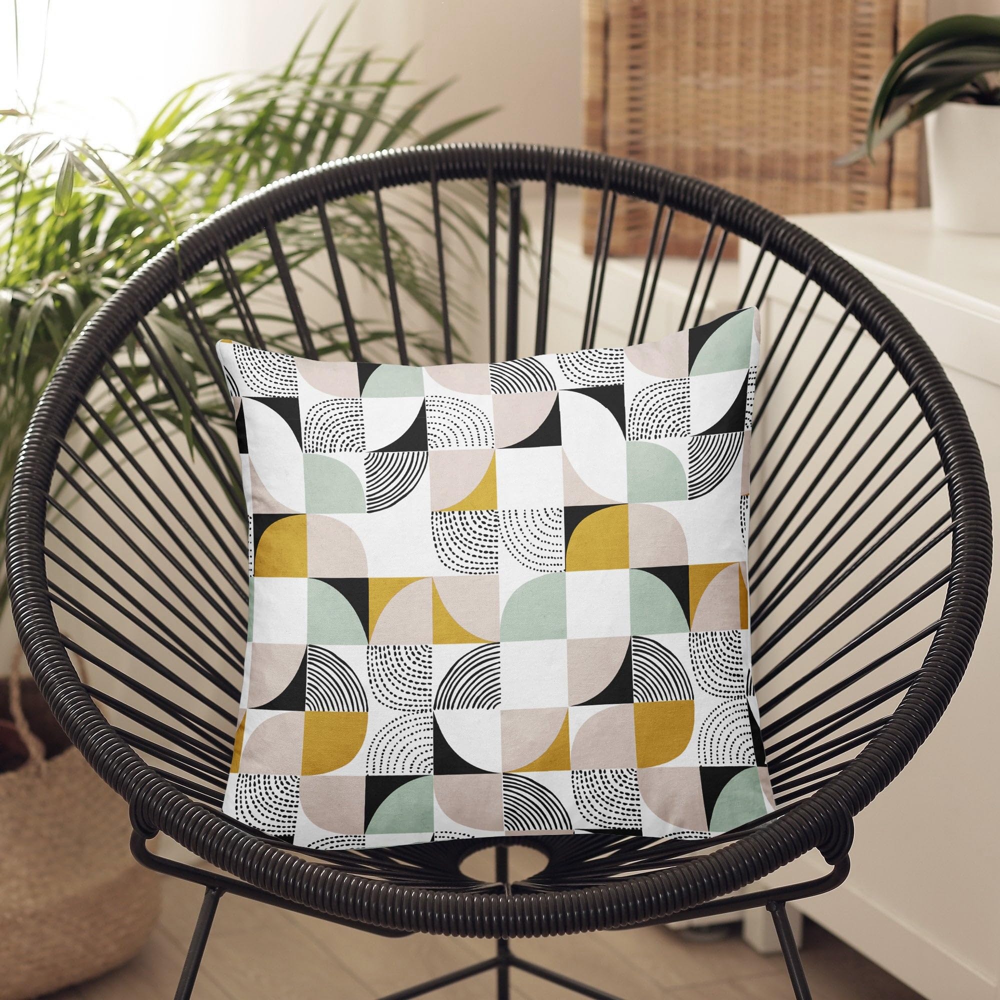 BELUM | Resin Cushion Cover Model P20 Size 50 x 50, Cushion Cover Fabric 100% Organic Cotton Resin Finish