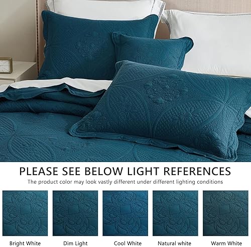 Miniatura 6 de DaisyHuang Colcha extragrande King de 128 x 120 pulgadas, extra ancha, colección floral persa, funda de edredón de arte indio, reversible, 6 piezas,