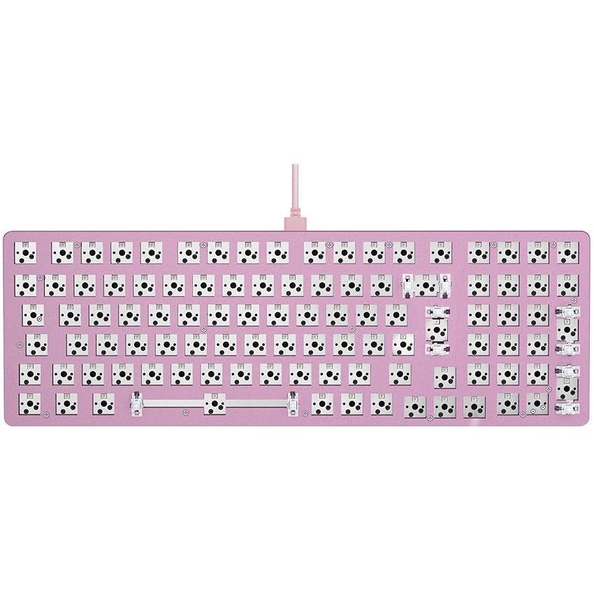 Glorious Gaming GMMK 2 Full Size (96%) Barebones (solo struttura) - Struttura per tastiera da gaming meccanica, full-size (96%), alluminio, personalizzabile, RGB, layout internazionale / ISO - Rosa