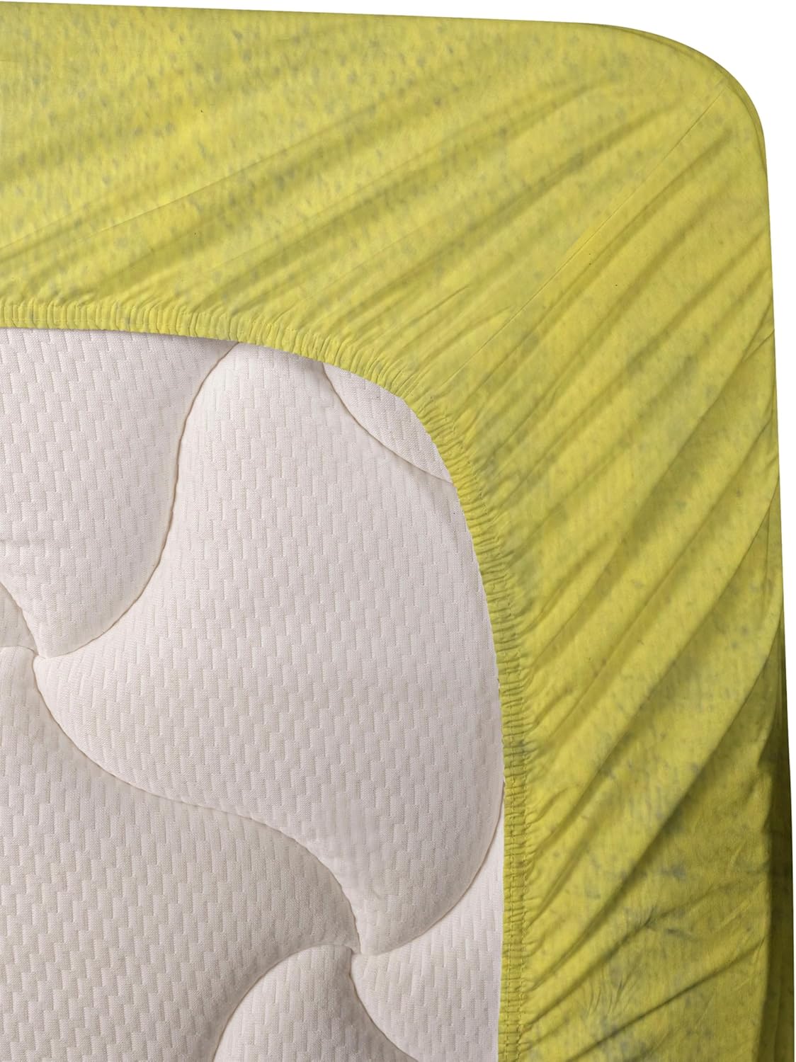 Ambesonne Grey and Yellow Sheet Set, Street Art Modern Grunge Abstract Design Squares, Fitted and Flat Sheet with Pillowcases Bedding Accent 4 Piece Set, Queen, Grey Yellow