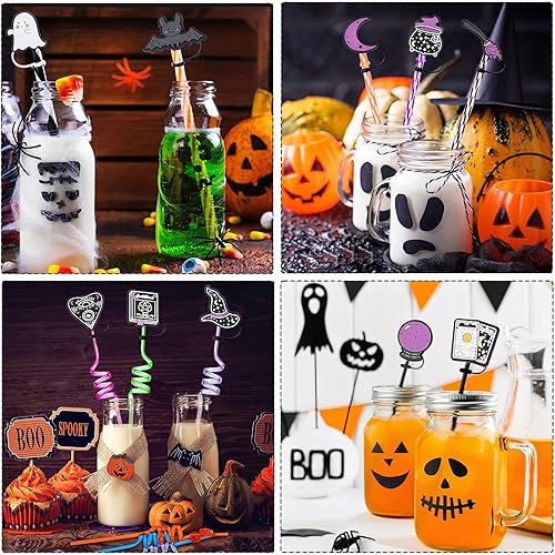 Miniatura 8 de 11 fundas de paja de bruja de Halloween, moradas, reutilizables, a prueba de polvo, con punta de paja para fiestas, vacaciones, cumpleaños, tapas de