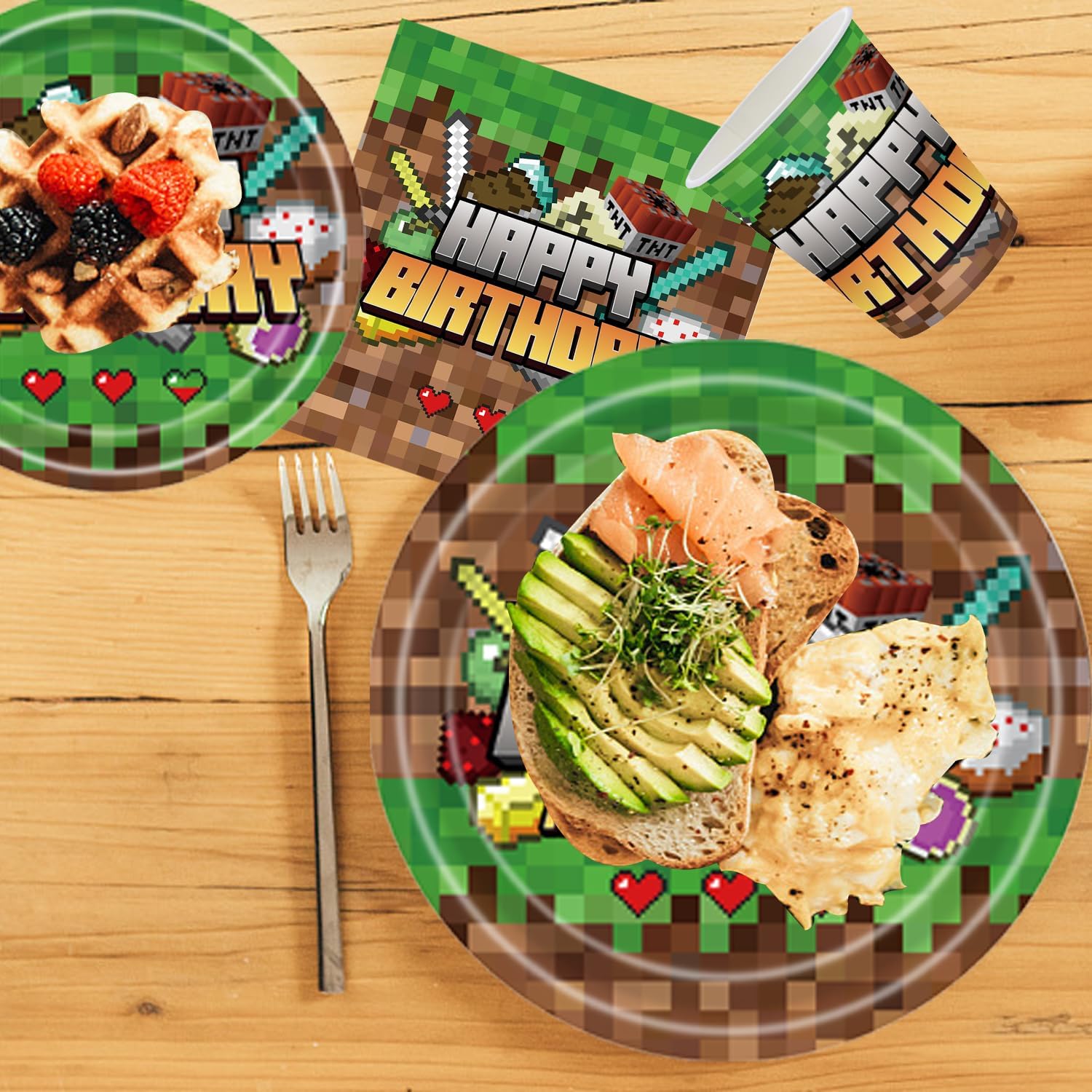 8 Centros De Mesa Temática Píxeles Para Decoración De Fiesta De Cumpleaños
