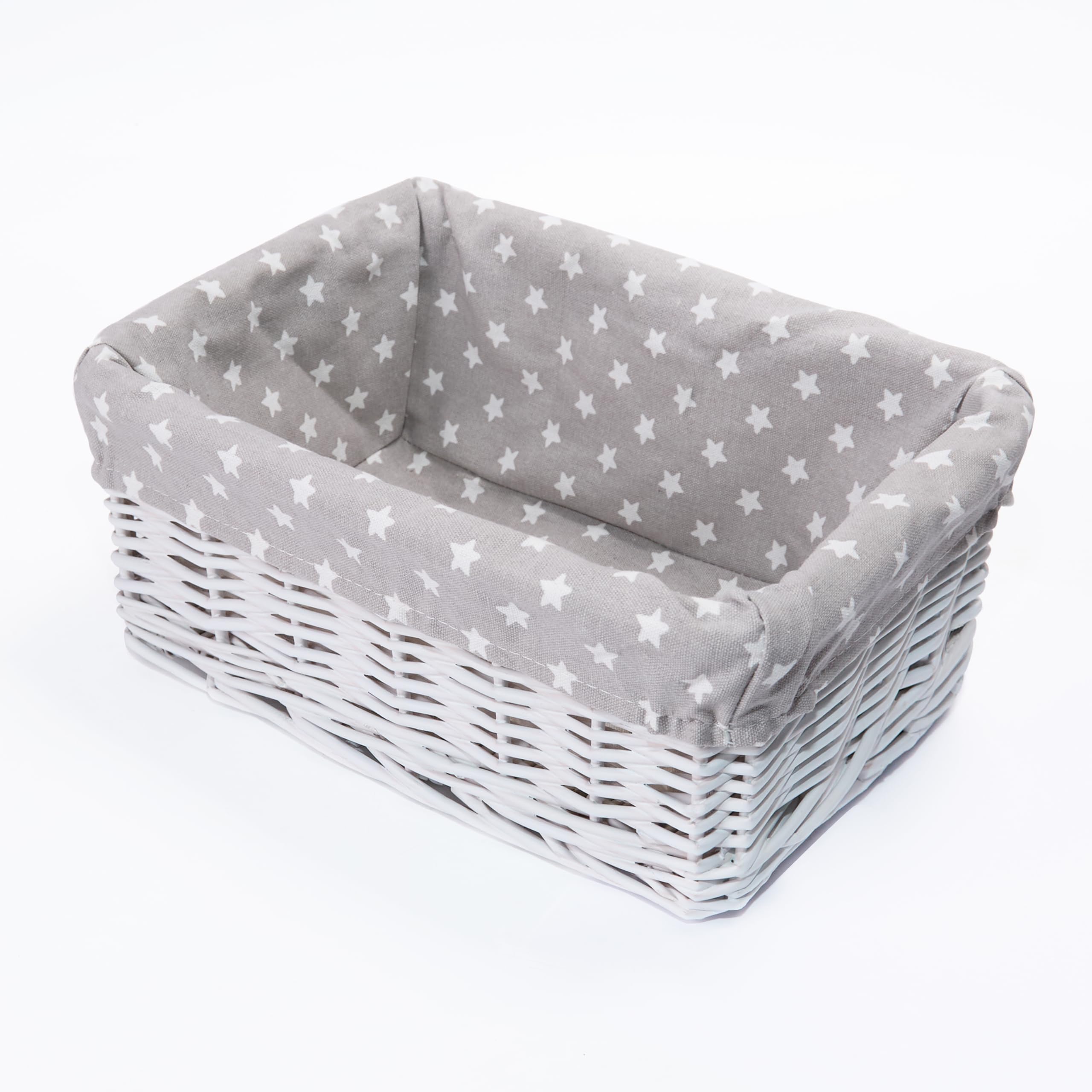 green leaves Hamper Baskets for Gifts Empty, Small Woven Wicker Storage Basket, Pink Wicker Baby Baskets for Hampers, Gifts, Grey Storage Basket Hampers (White, Small)