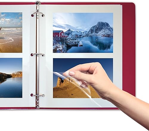 Better Office Products - 50 hojas de montaje de fotos, 11 x 9 pulgadas, doble cara, 3 agujeros perforados, por Better Office Products, hojas de