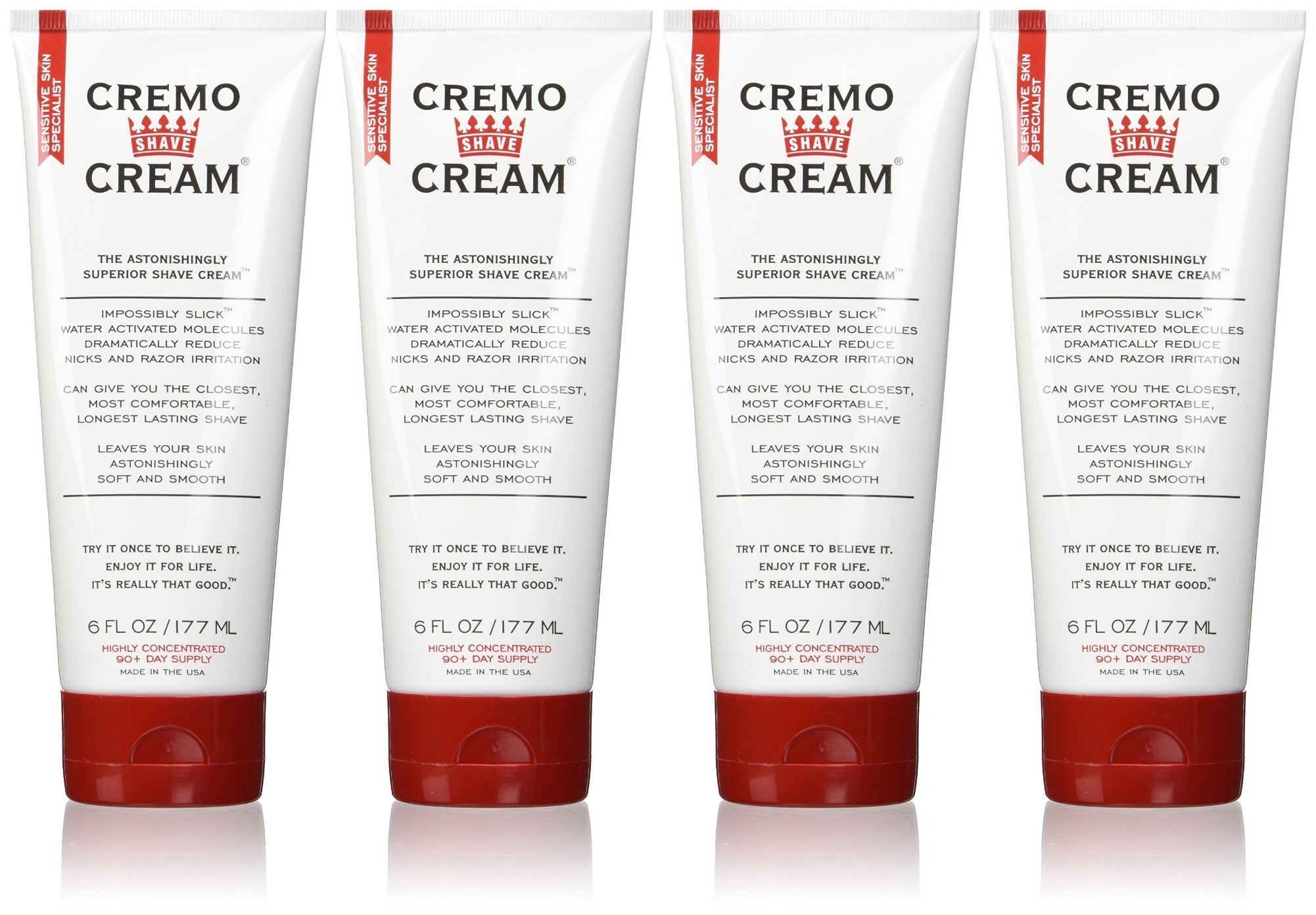 CremoOriginal Shave Cream, Astonishingly Superior Shaving Cream for Men, 6 Fluid Ounce (4 Pack)