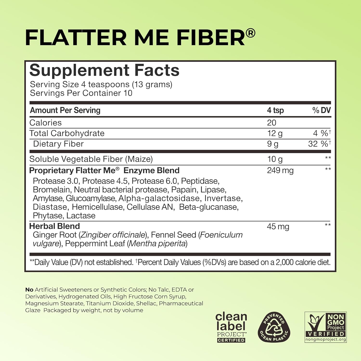 HUM Flatter Me Fiber Supplement for Women & Men, Prebiotics & Digestive Enzymes to Support Weight & Bloating, Digestive & Gut Health, Fiber Powder Drink Mix - 10 Servings (Unflavored) - Image 2