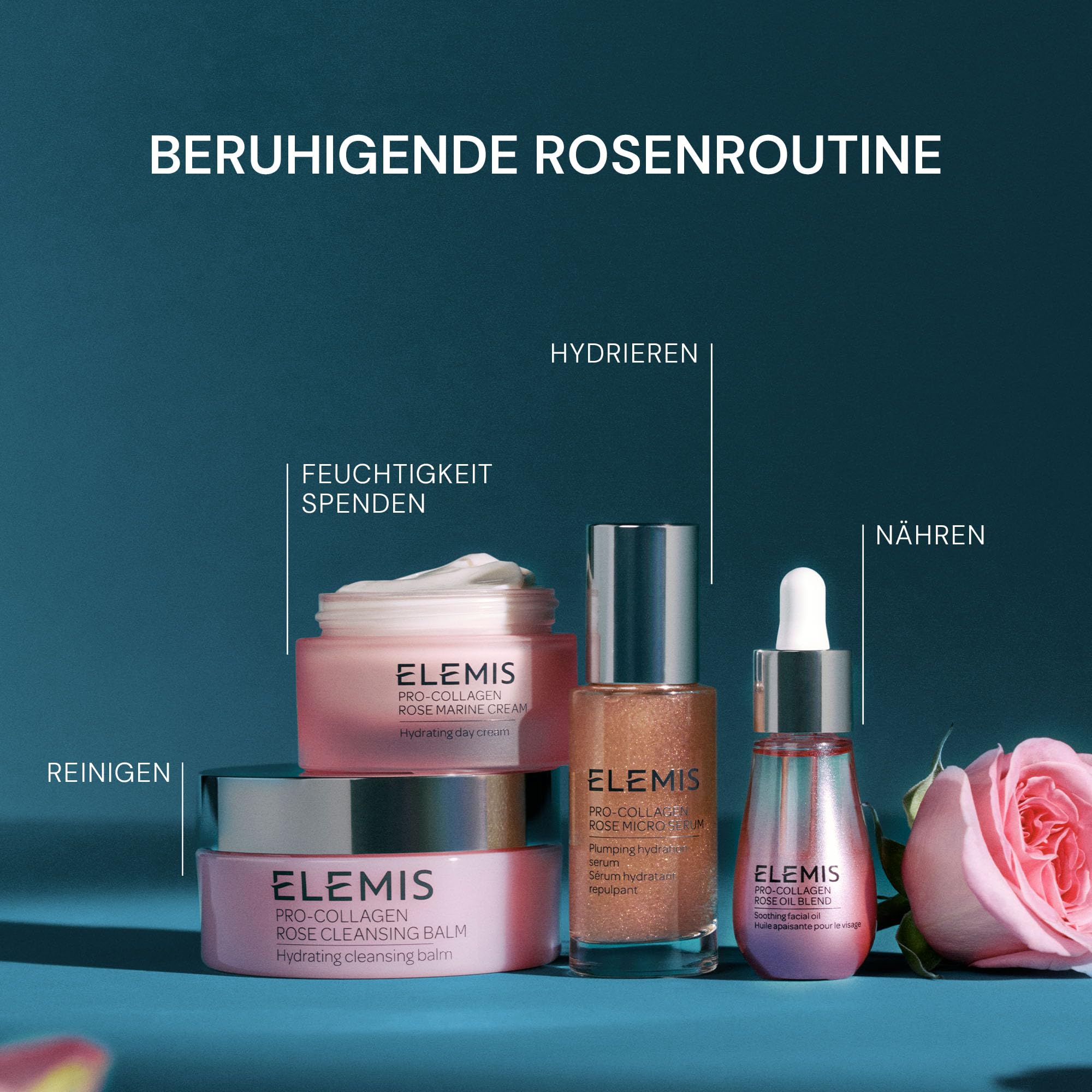 ELEMIS Pro-Collagen Rose Micro Serum 30ml, klinisch bewiesen - Hydrating Anti-Falten Gesichtsserum mit Rosenöl-Extrakt, Anti-Aging Serum zur Stärkung der Hautbarriere