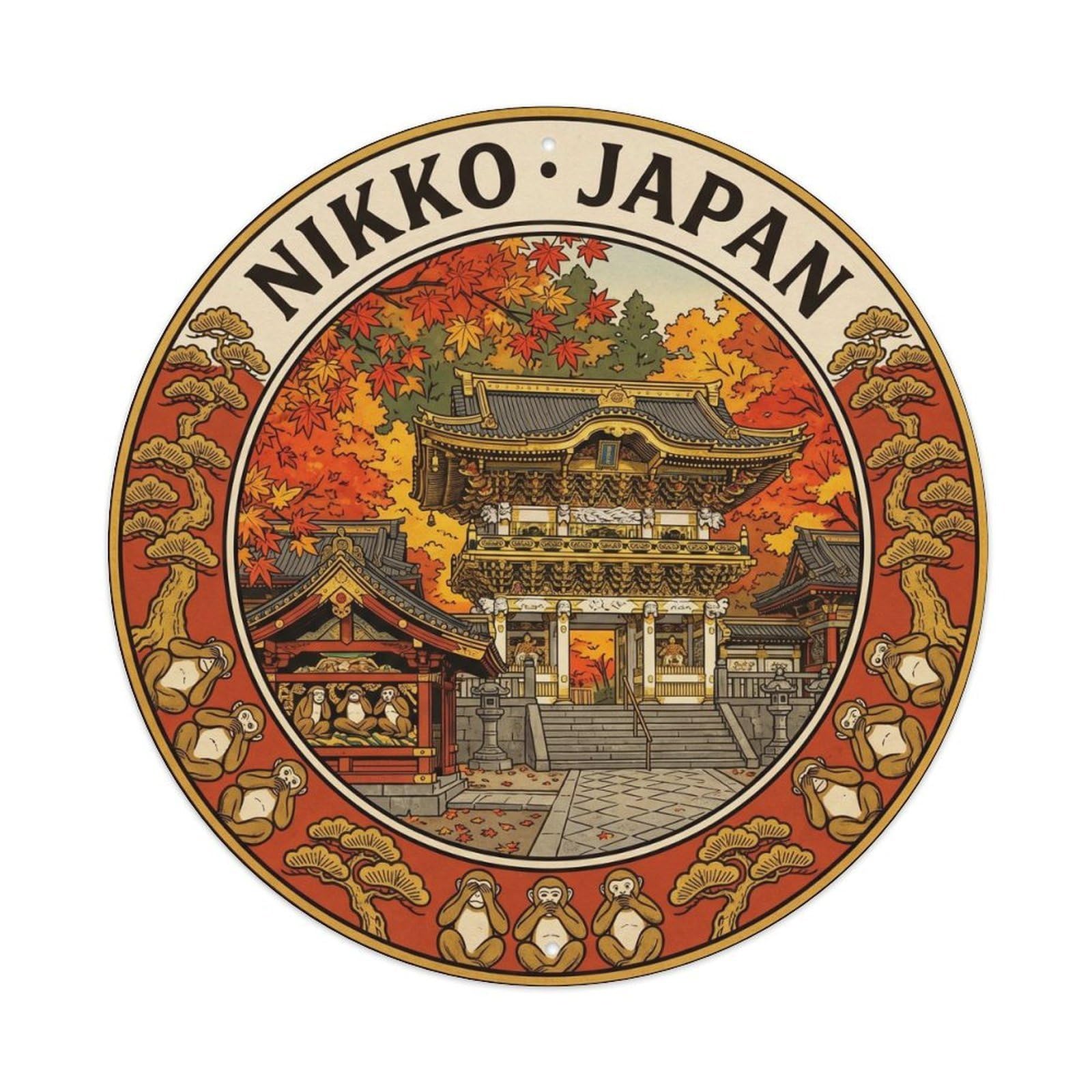 Nikko Toshogu Shrine Autumn Japan Travel Journey City Metal Tin Sign