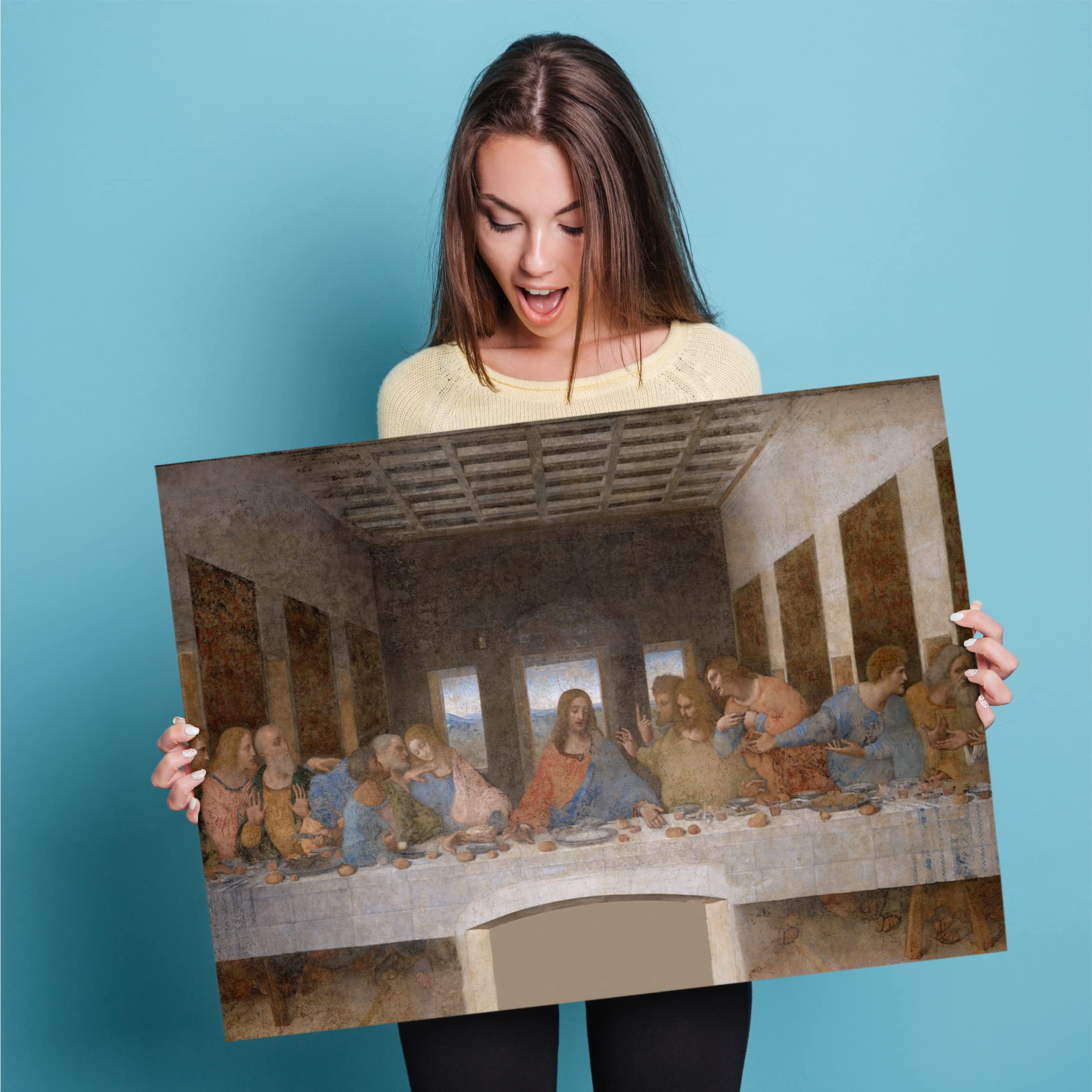Printistico Poster Leonardo da Vinci - Das letzte Abendmahl Kunstdruck ohne Rahmen, Wandbild - A4, A3, A2, A1, A0, XXL - Wohnzimmer, Schlafzimmer, Küche, Deko