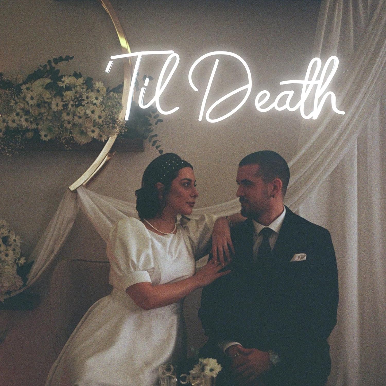 Til Death Neon Sign Wedding Wall Decor 35 inches Led Signs for Decorations Engagement Anniversary Proposal Party, Neon Light Valentines Day Gifts