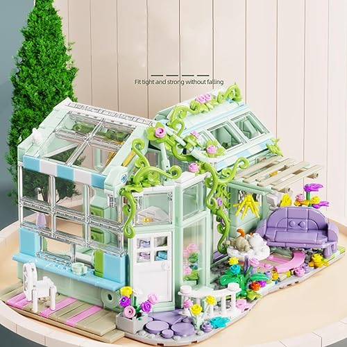 Miniatura 3 de CAEROKEERL Solar Garden House - Rompecabezas 3D, módulo de construcción, modelo de villa con vista a la calle de la ciudad, 782 piezas, adecuado