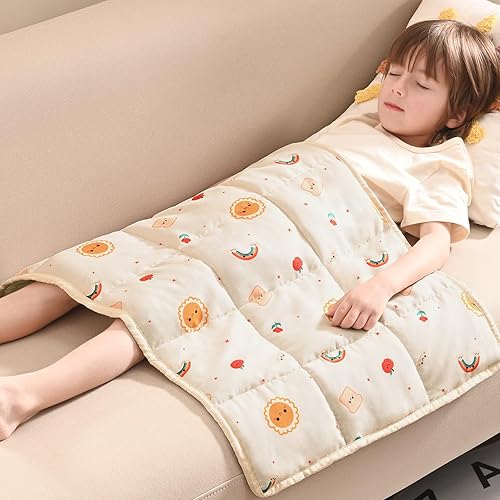 Miniatura 37 de anfie Manta con peso para niños (36"x48" 5 libras), manta con peso de enfriamiento para dormir, manta transpirable tamaño throw con cuentas de Gris