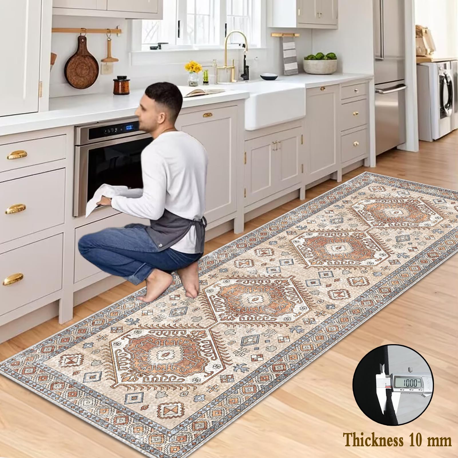40 x 60 cm, Tappeto Cucina Passatoia Cucina Antiscivolo e Lavabile, Tappeti Casa Moderno, Tappeto Runner Lungo per Corridoio Ufficio Salotto Camera da Letto Entrata Casa Cucina Ingresso Interno