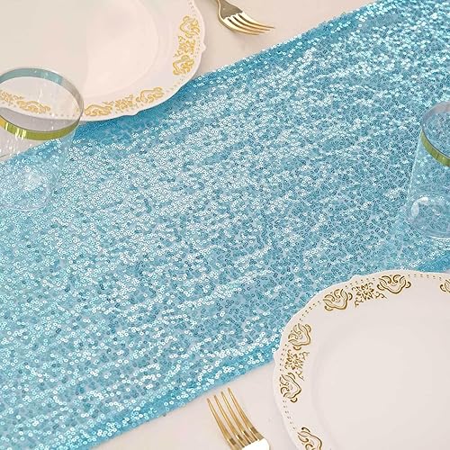 Miniatura 8 de Efavormart - Camino de mesa de lentejuelas moradas prémium para bodas, fiestas de cumpleaños, banquetes, decoración, ajuste rectangular y mesa