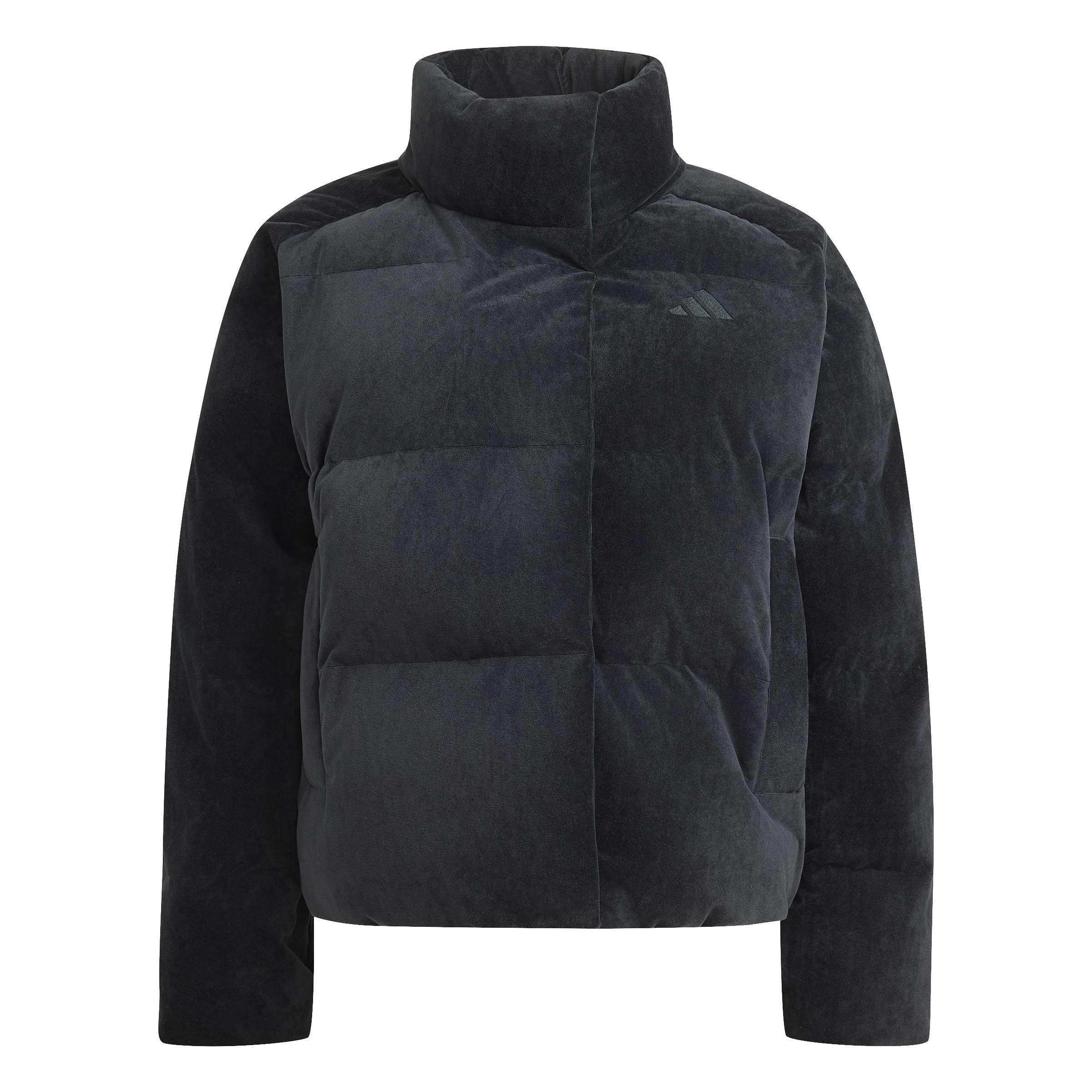 adidas Women's Helionic Down Puffer Velour Coat, black, L
